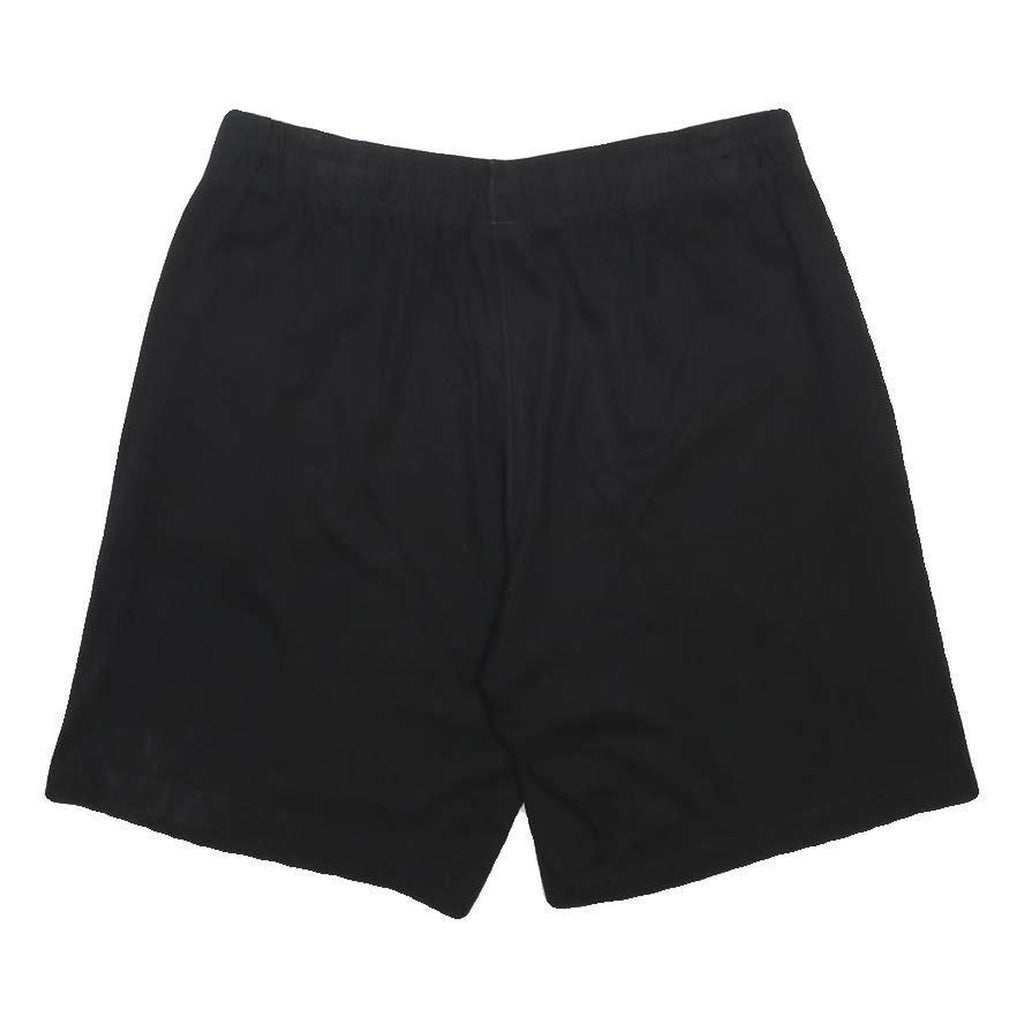 CHAMPION Mens Black Casual Shorts L W32 Cotton Blend Logo Print Comfortable