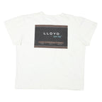 Mens White Lloyd Graphic T-Shirt XL Short Sleeve Crew Neck Cotton Blend Casual