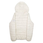 KANGOL Womens Puffer Jacket Cream Hooded M