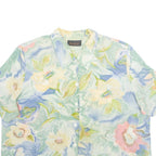 IMAGE Womens Printed Blouse Green Collared Floral 2XL