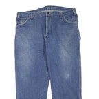 DICKIES Womens Jeans Blue Regular Straight Denim Medium W40 L30 Durable Zip