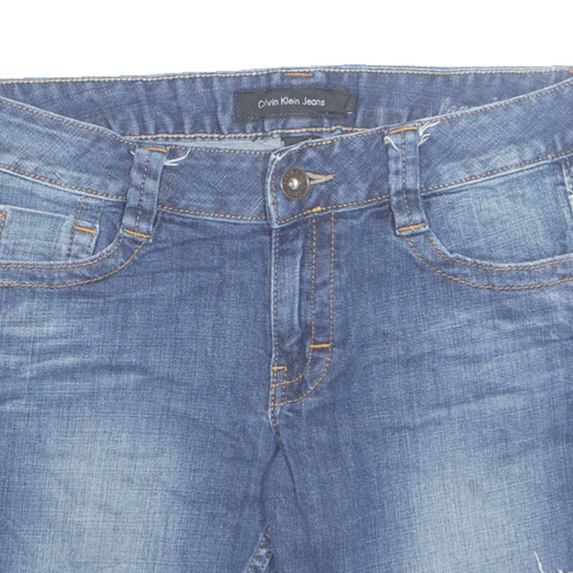 CALVIN KLEIN JEANS Cut Off Womens Denim Shorts Blue Relaxed S W30