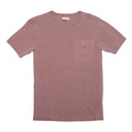 CARHARTT Mens Pink Plain T-Shirt S Short Sleeve Crew Neck Chest Pocket Cotton