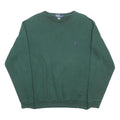 POLO RALPH LAUREN Mens Green Sweatshirt Crew Neck S Cotton Blend Classic Logo
