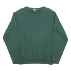 POLO RALPH LAUREN Mens Green Sweatshirt Crew Neck S Cotton Blend Classic Logo