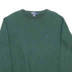 POLO RALPH LAUREN Mens Green Sweatshirt Crew Neck S Cotton Blend Classic Logo