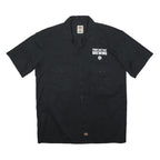 DICKIES Mens Black Polyester Blend Short Sleeve Shirt M Four Day Ray Brewing