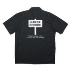 DICKIES Mens Black Polyester Blend Short Sleeve Shirt M Four Day Ray Brewing