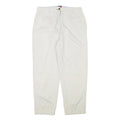 TOMMY HILFIGER Womens Cotton Blend White Relaxed Straight Trousers W32 L27
