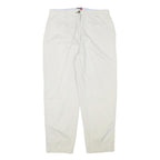 TOMMY HILFIGER Womens Cotton Blend White Relaxed Straight Trousers W32 L27