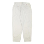 TOMMY HILFIGER Womens Cotton Blend White Relaxed Straight Trousers W32 L27
