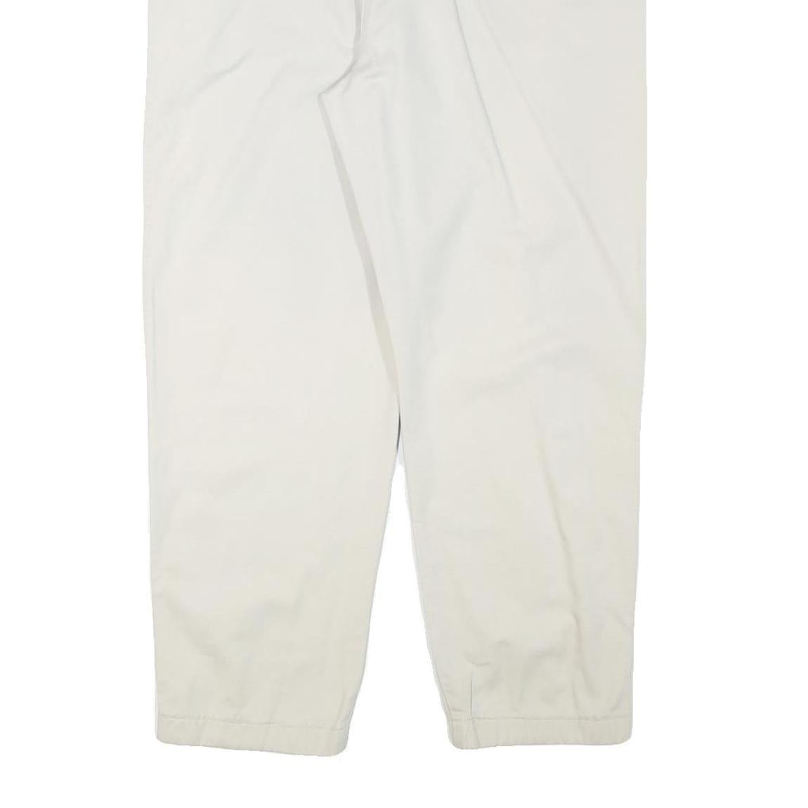 TOMMY HILFIGER Womens Cotton Blend White Relaxed Straight Trousers W32 L27