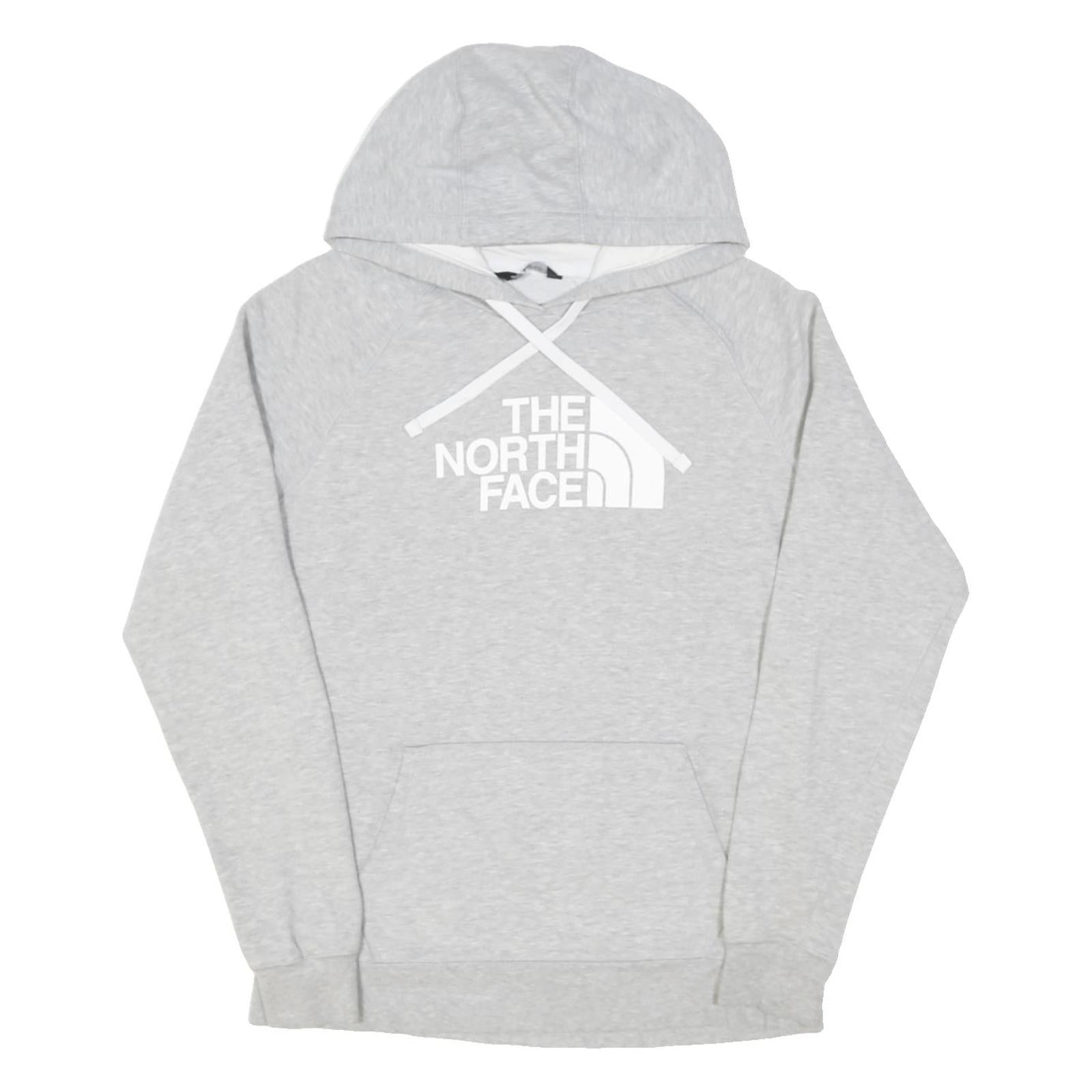THE NORTH FACE Womens Grey Pullover Hoodie L Cotton Blend Casual Sweatshirt