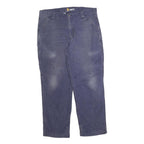 CARHARTT Mens Relaxed Fit Blue Cotton Blend Trousers W36 L30 Workwear Casual