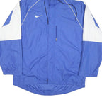 NIKE Mens Blue & White Zip Jacket XL Polyester Blend Plain Sports Hooded