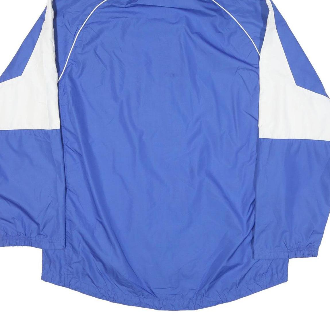 NIKE Mens Blue & White Zip Jacket XL Polyester Blend Plain Sports Hooded