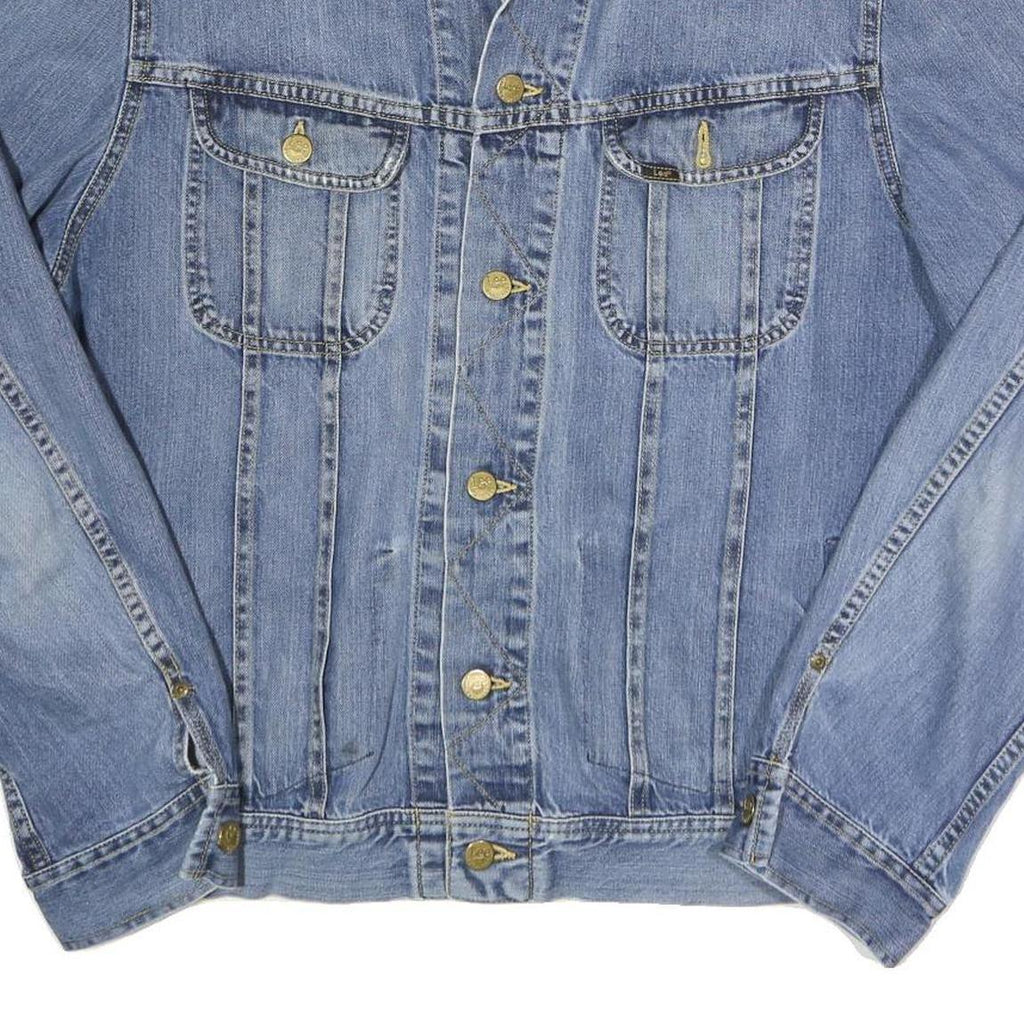 LEE Mens Blue Denim Jacket XL Cotton Button Closure Classic Casual