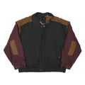 LONDON FOG Mens Black & Burgundy Colourblock Jacket XL Polyester Blend Zip
