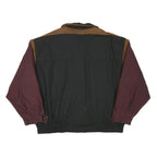 LONDON FOG Mens Black & Burgundy Colourblock Jacket XL Polyester Blend Zip