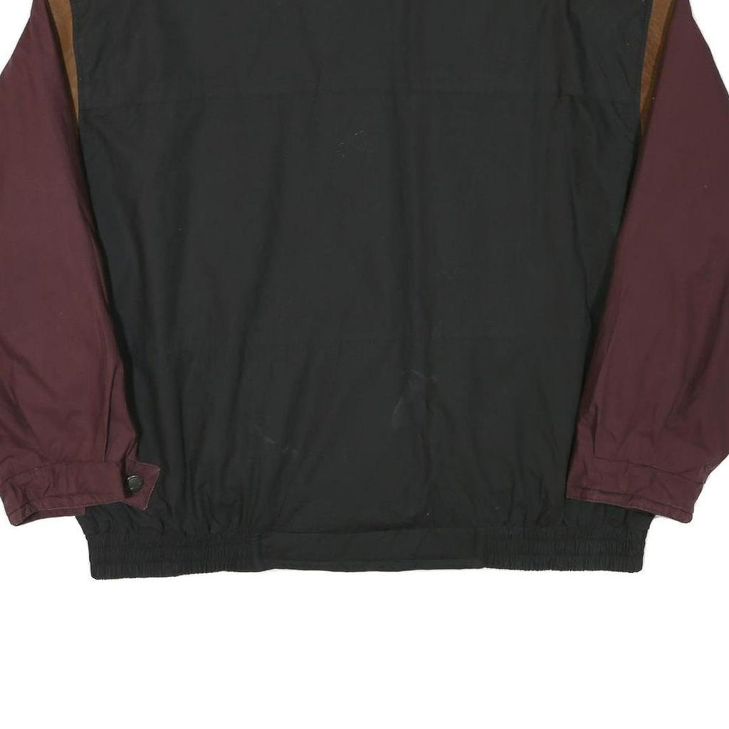 LONDON FOG Mens Black & Burgundy Colourblock Jacket XL Polyester Blend Zip