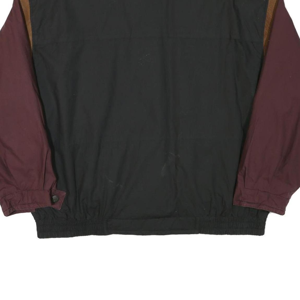 LONDON FOG Mens Black & Burgundy Colourblock Jacket XL Polyester Blend Zip