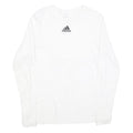 ADIDAS Mens White Athletic Long Sleeve Crew Neck Cotton Blend T-Shirt M
