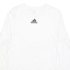 ADIDAS Mens White Athletic Long Sleeve Crew Neck Cotton Blend T-Shirt M