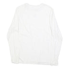 ADIDAS Mens White Athletic Long Sleeve Crew Neck Cotton Blend T-Shirt M