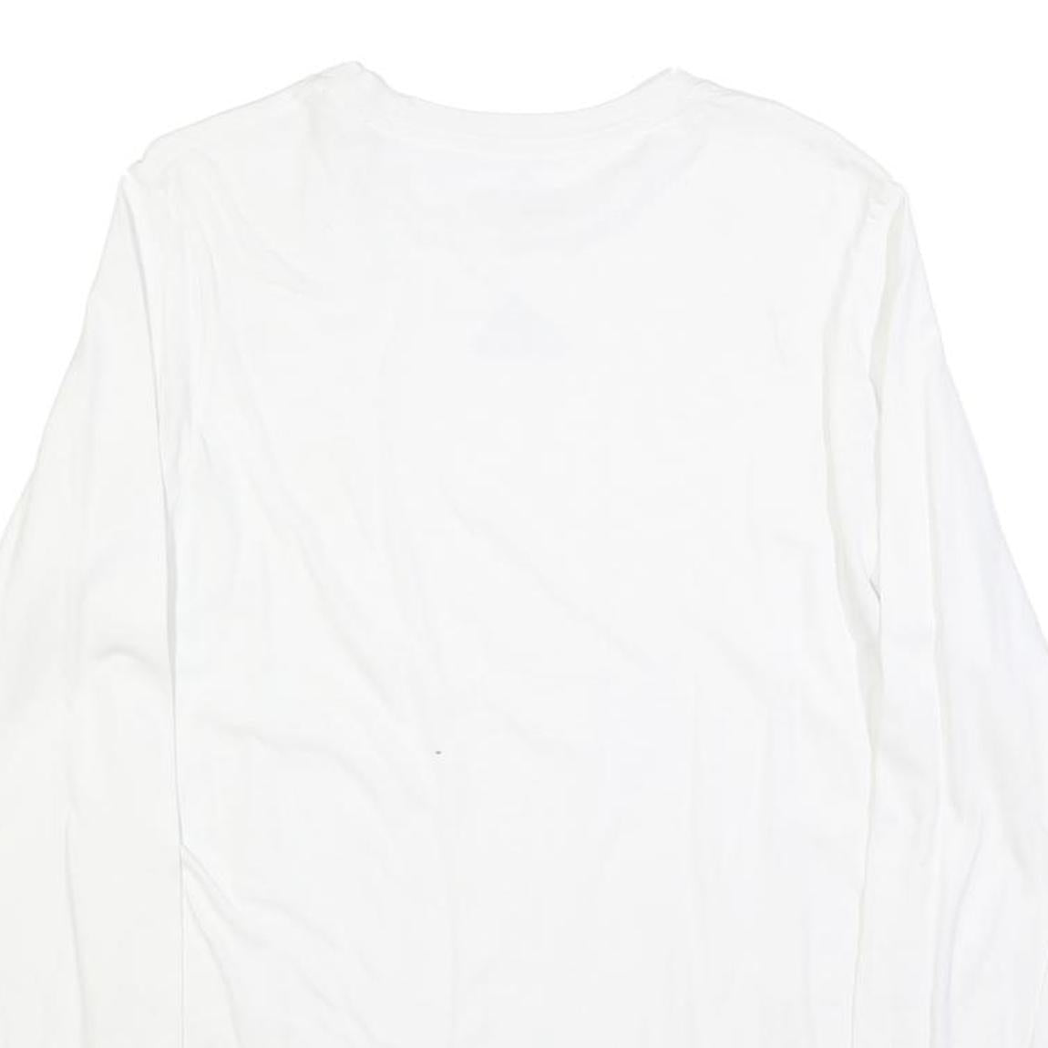 ADIDAS Mens White Athletic Long Sleeve Crew Neck Cotton Blend T-Shirt M