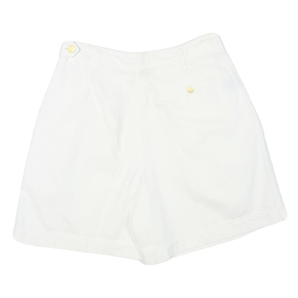 LIZ CLAIBORNE Womens White Casual Cotton Blend Shorts M W28 Relaxed Fit