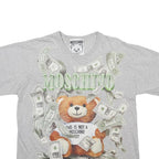 MOSCHINO Womens Grey Teddy Bear Graphic T-Shirt L Short Sleeve Crew Neck