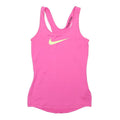 NIKE Womens Pink Polyester Blend Activewear Tank S Sleeveless Crew Neck