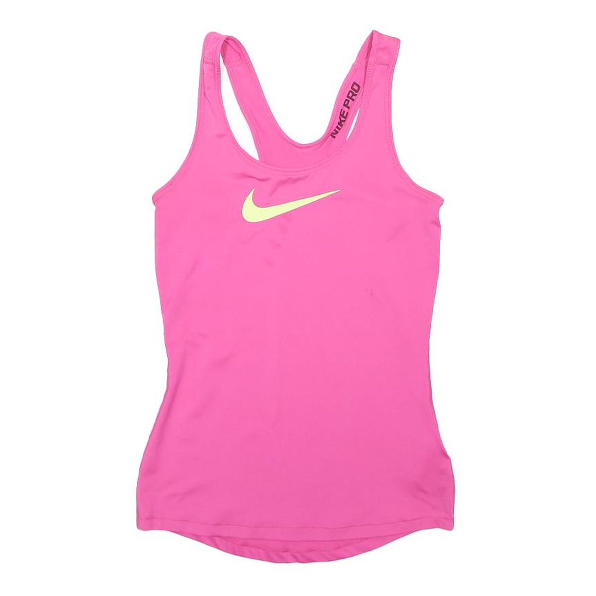 NIKE Womens Pink Polyester Blend Activewear Tank S Sleeveless Crew Neck