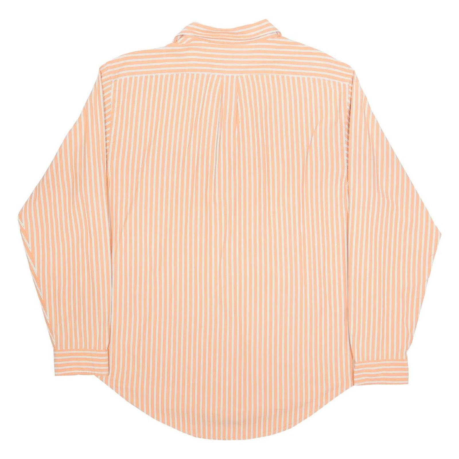 RALPH LAUREN POLO JEANS COMPANY Mens Orange & White Striped Shirt L Classic