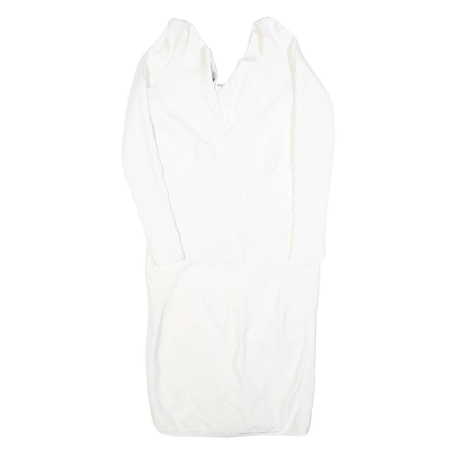 HOUSE OF CB Womens White Fit & Flare Polyester Blend Dress Long Sleeve Midi XL