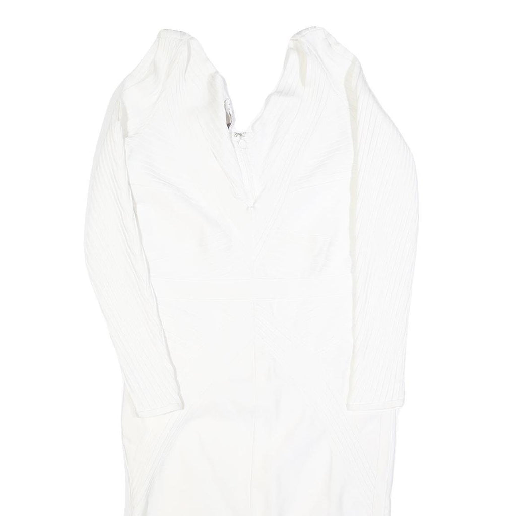 HOUSE OF CB Womens White Fit & Flare Polyester Blend Dress Long Sleeve Midi XL