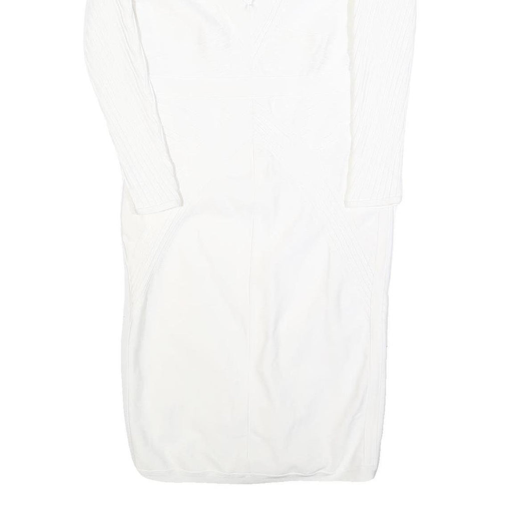 HOUSE OF CB Womens White Fit & Flare Polyester Blend Dress Long Sleeve Midi XL