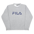 FILA Mens Grey Crew Neck M Cotton Blend Sweatshirt Classic Logo Pullover