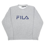 FILA Mens Grey Crew Neck M Cotton Blend Sweatshirt Classic Logo Pullover