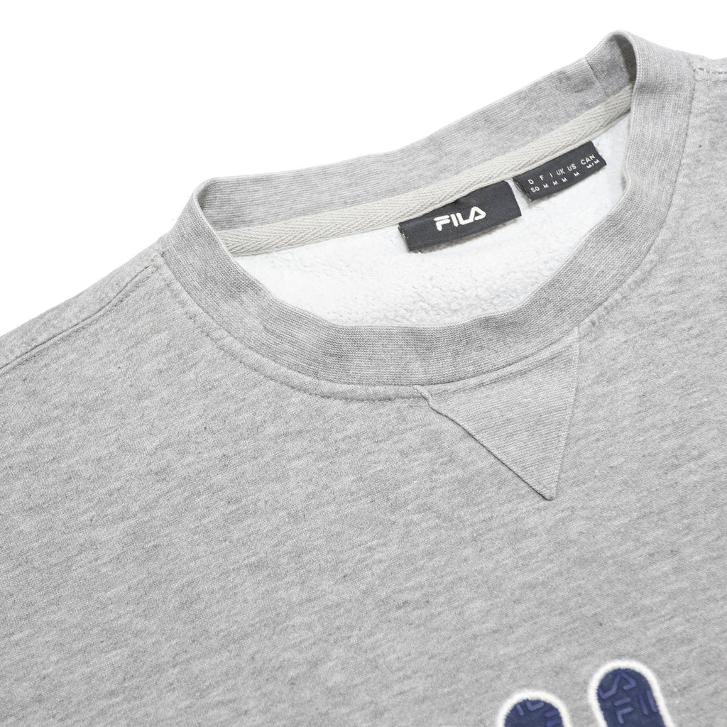 FILA Mens Grey Crew Neck M Cotton Blend Sweatshirt Classic Logo Pullover