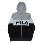 FILA Velour Womens Grey Hoodie Full Zip XL