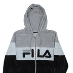 FILA Velour Womens Grey Hoodie Full Zip XL