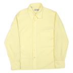 Mens Yellow Plain Shirt XL Polyester Blend Long Sleeve Button Closure Classic