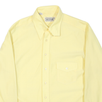 Mens Yellow Plain Shirt XL Polyester Blend Long Sleeve Button Closure Classic