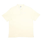 NIKE Mens Cream Polo Shirt Short Sleeve Plain L Cotton Comfort Casual