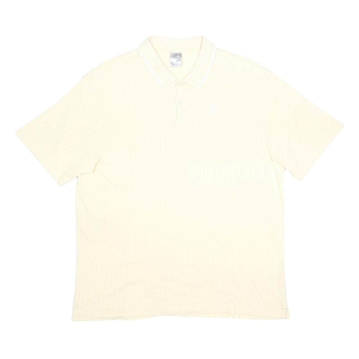 NIKE Mens Cream Polo Shirt Short Sleeve Plain L Cotton Comfort Casual