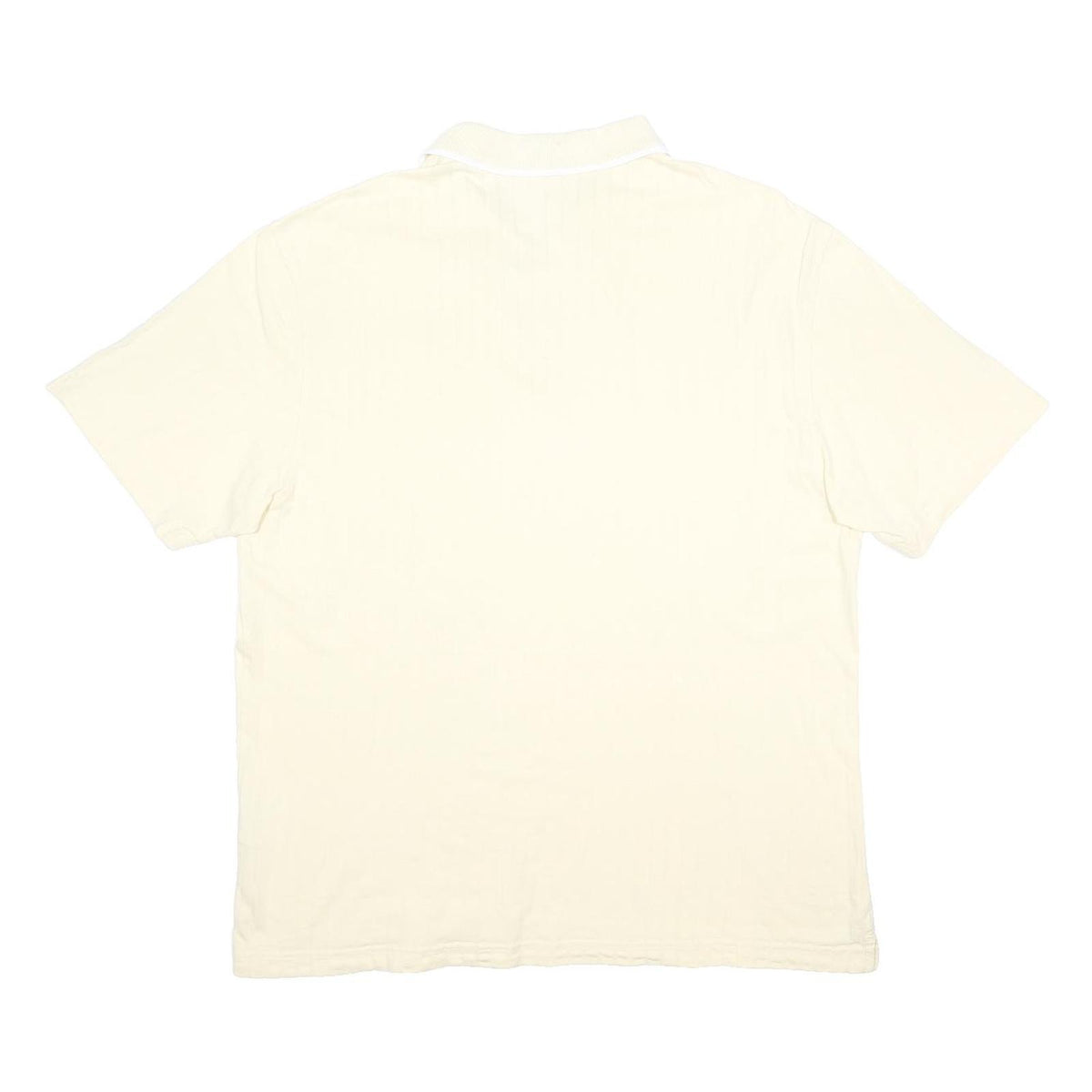 NIKE Mens Cream Polo Shirt Short Sleeve Plain L Cotton Comfort Casual