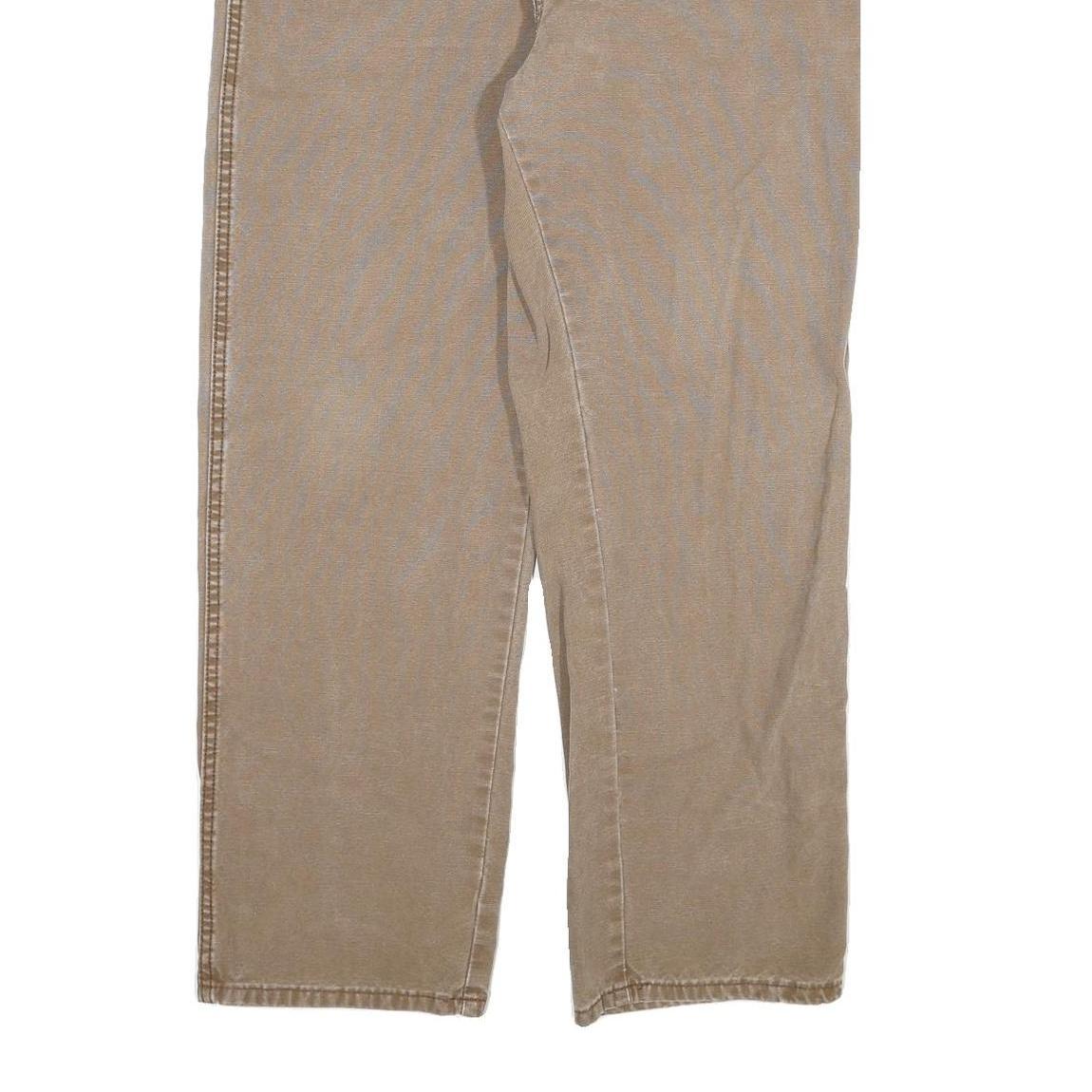 DICKIES Mens Cotton Blend Beige Regular Fit Straight Leg Trousers W38 L30