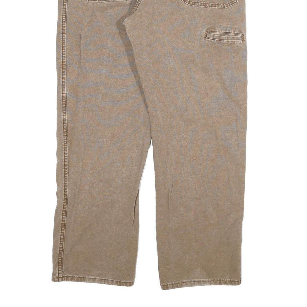 DICKIES Mens Cotton Blend Beige Regular Fit Straight Leg Trousers W38 L30