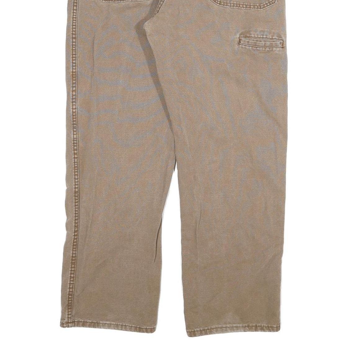 DICKIES Mens Cotton Blend Beige Regular Fit Straight Leg Trousers W38 L30